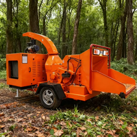 Broyeur de bois mobile certifié CE, broyeur de déchets de bois, déchiqueteuse d'arbres auto-alimentée, broyeur de bois à alimentation hydraulique