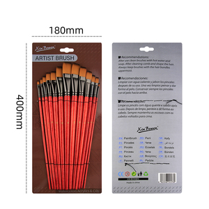 Xin Bowen Master Rouge Long Manche En Bois 12 Pièces 579 Type Art Pinceaux Ensemble Grande Tête Plate Artiste Pinceaux Pour La <span class=keywords><strong>Peinture</strong></span> - Product Image 3