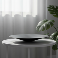 Plateau rond en résine moderne de luxe, noir, pour le rangement sur le bureau, pour une utilisation à domicile