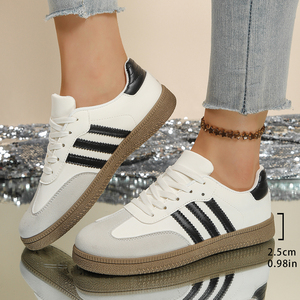 ISPORTE Baskets basses décontractées et sportives pour femme, à lacets, en toile, avec semelle extérieure en caoutchouc antidérapante et semelle intermédiaire en EVA, style plat et tendance - Product Image 4