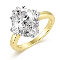 Ensemble de bagues de mariage de haute qualité en boîte mystère, 1 pièce, plaqué or 18 carats, OEM ODM, zircone cubique AAA+, serti clos bicolore, bijoux pour femmes