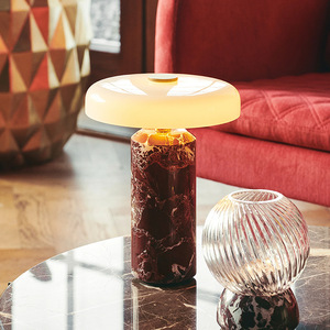 Lámpara de Mesa Inalámbrica Recargable con Base de Mármol, Decoración para el Hogar, Luz de Escritorio Táctil con Regulación de Intensidad, para Restaurante, Hotel, Dormitorio - Product Image 4