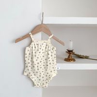 Nuevo Mono de Verano para Bebé Niña, Estampado Informal con Tirantes, Triangular, 100% Algodón