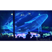 3d Glasvezel Materiaal Voor De Water-Proof Outdoor Holografische Mesh Projectiescherm, 3d En Achter Projectie