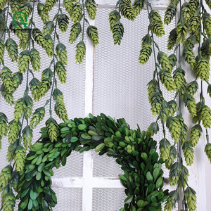Plantas artificiales, flores de lúpulo de vid colgantes, vid de ratán, guirnalda de hojas verdes, cono de pino artificial para decoración de jardín y hogar - Product Image 3