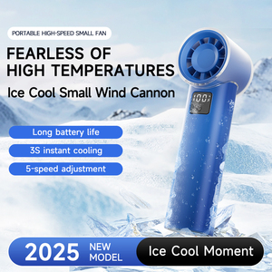 Ventilador de Mano Recargable de 3000 mAh, 20000 rpm, Pantalla Digital HD, Mini Ventilador Turbo Portátil, Brisa Fría, Alimentado por USB - Product Image 2