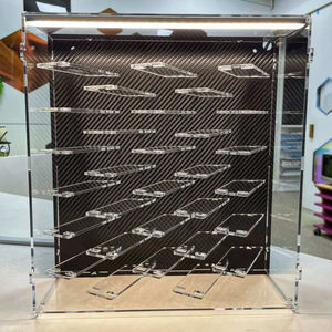 Vitrine en acrylique moulé sous pression à l'échelle 1/64 avec panneau arrière en fibre de carbone pour Hot Wheels, Matchbox, Greenlight, Autoworld et modèles - Product Image 6