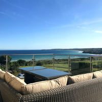 Rampe en verre pour terrasse extérieure, clôture en verre pour patio, système résistant aux intempéries et antirouille