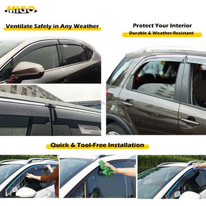 Deflettore Vento per Auto in PC Anti-ingiallimento Stampato a Iniezione per <span class=keywords><strong>Citroen</strong></span> <span class=keywords><strong>C3</strong></span> XR 2015 Senza Foratura Nero Fumé - Product Image 4