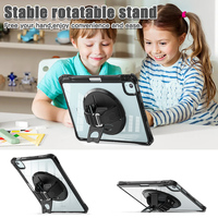 Étui de protection hybride en TPU pour tablette iPad Air 11 pouces 2024 M2 A2902 bandoulière intégrée 360 support rotatif