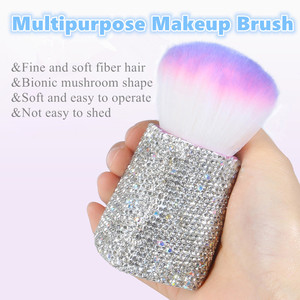 Makeup <b>Brush</b> Clean up Tools Nail Art <b>Brush</b> with Shiny Rhinestones Pink Nail Dust <b>Brush</b> for Manicure Beauty - Product Image 1
