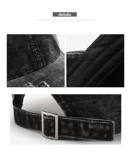 Casquette de baseball vierge à 6 panneaux en coton lavé vintage, avec logo brodé personnalisé, visière incurvée et effet vieilli, style Dad Hat, design mode - Product Image 4