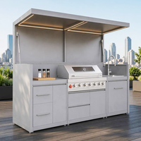Cuisine extérieure pliable en acier inoxydable 304 résistant aux rayures avec barbecue pour fête dans la cour