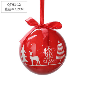 Venta caliente Bolas de Navidad Adornos de árbol de Navidad Bola de espuma de plástico personalizada con patrón Adorno de bolas colgantes de Navidad - Product Image 4