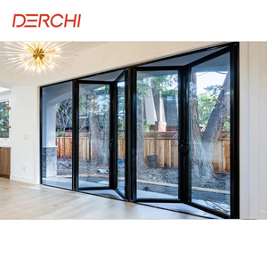 DERCHI NFRC Wholesale Outdoor Exterior <strong>Bifold</strong> <strong>Doors</strong> Modern Thermal Break Aluminum Double Tempered Glass Patio Bi Folding <strong>Doors</strong> - Product Image 2