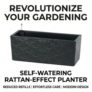 Jardinière rectangulaire <span class=keywords><strong>en</strong></span> plastique PP auto-arrosante avec réservoir d'eau <span class=keywords><strong>pour</strong></span> fleurs, herbes et plantes vertes - Product Image 2