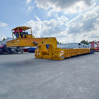Semi-remorque à plateau surbaissé à 4 essieux avec col de cygne amovible, châssis en acier pour le transport de matériel lourd dans le secteur minier et de la construction