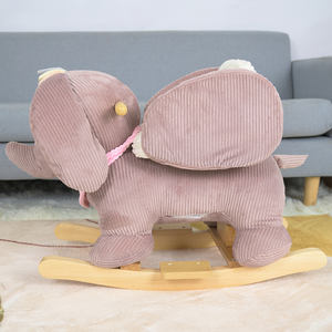 Animal personnalisé chaise à bascule pour enfants éléphant en peluche doux équitation enfants en bois bébé cheval à bascule - Product Image 4