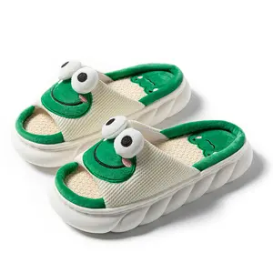 Zomer Nieuwe Cartoon Kikker Beddengoed Cool Slippers Voor Mannen Thuis Anti-Slip Dikke Zool Cool Slippers Voor Vrouwen