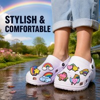 Breloques en PVC pour chaussures, vente en gros, breloques colorées arc-en-ciel pour sabots, décorations mignonnes pour chaussures, sandales, bracelets, loisirs créatifs DIY