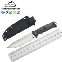 Couteau à lame fixe DC53 avec manche G10, couteau de camping extérieur 6,5 mm, couteaux de survie fixes pour le camping, lot de couteaux de camping de 29,5 cm