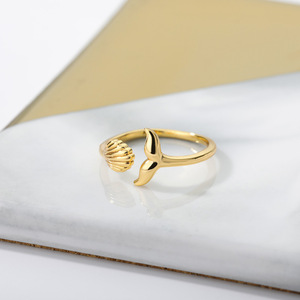 Go Party – bijoux en laiton plaqué or 18K, bagues de doigt réglables d'ouverture, plage d'été, queue de <span class=keywords><strong>sirène</strong></span> pour femmes - Product Image 5