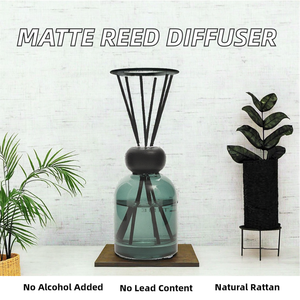 FT 100ml Matte Black White Alcohol Free Lead Free Rattan Engraved Aromatherapy <b>Reed</b> Fragrance <b>Diffuser</b> Bottle Gold Lids <b>Reeds</b> - Product Image 2