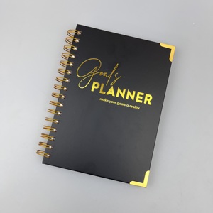 <span class=keywords><strong>Agenda</strong></span> de cuaderno con encuadernación en espiral 2024 con planificador encuadernado en bobina de lino dorado, acepta logotipo personalizado, tela de lino de regalo - Product Image 2