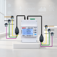 Analizador de Calidad de Energía Trifásico Multi-circuito Fineco EM4374 con Pantalla LCD, Medición de THD, Salida de Pulso S0, Monitor de Energía, Modbus-RTU