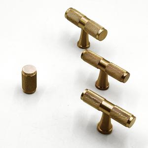 Tirador de puerta de armario moleteado de latón pequeño americano de lujo diseño moderno para tocador baño muebles de sala de estar gabinete - Product Image 5