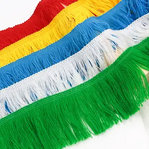 ZSY Wholesale 7CM 3 Inches Acrylic Woolen Yarn Lace Fringe For Football Fan Scarf