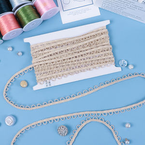 CYG gaun pengantin nilon kepang, dengan kancing elastis untuk pernikahan, tali kepang, kancing korset putih, putaran elastis - Product Image 4