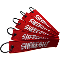 Porte-clés brodé personnalisé, motif créatif, lettre tissée, porte-clés équipe, étiquette brodée pour voiture et moto