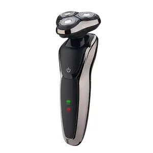 Três cabeças rotativas flutuantes individualmente Smart Men Shaver Carregamento USB recarregável à prova d'água sem fio Intelligence Shaver