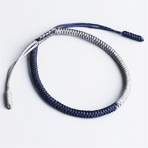 Dos colores a juego amante familia amigos mujeres y hombres nudo hecho a mano suerte trenzado ajustable pareja pulsera joyería regalo - Product Image 6