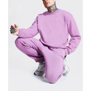 Pantalones de chándal para hombre, traje deportivo con cuello redondo, chándal para trotar con logotipo personalizado y traje liso de color - Product Image 6