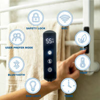 Secador de Toallas Eléctrico con Termostato Digital, Interruptores de Control de Temperatura, Panel de Control de Calefacción de Montaje en Pared
