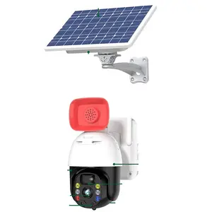 무선 태양 cctv 카메라 보안 야외 모션 감지 pir 배터리 카메라 3mp hd 와이파이 ip 카메라 ptz 적외선 led 경고 빛