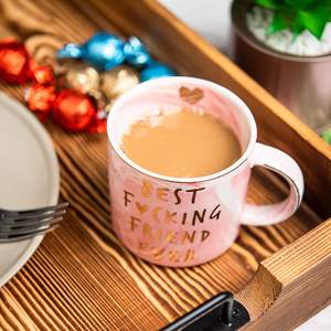 Best F Friend Ever Funny <strong>Friendship</strong> Gifts for Women, Cute Pink Marble <strong>Mug</strong> - Product Image 2