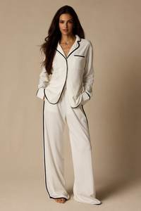 Women's Pajamas Set Bamboo Nightwear Modal Loungewear Custom <b>Pyjamas</b> Sets Cotton Sleepwear Wholesale Manufacturer - Product Image 2