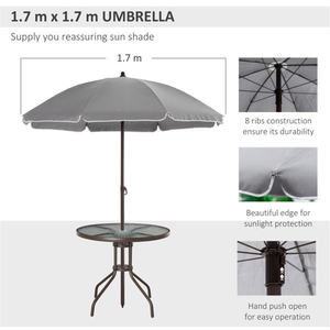 Ensemble de table à manger et chaises d'extérieur DB avec parapluie pour meubles de patio - Product Image 6