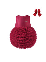 Robe de princesse en tulle crochetée pour filles avec jupe en maille superposée, haut de veste moelleux et doux pour les bébés filles et les tout-petits