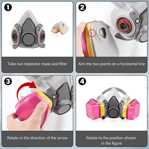 60923 Pelindung Pernapasan Multi Gas <span class=keywords><strong>Filter</strong></span> P100 Grup Karbon Aktif Katalis Cocok untuk Masker <span class=keywords><strong>Respirator</strong></span> - Product Image 4
