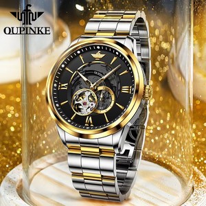 OUPINKE 3190 Hollow Automatic <b>Mechanical</b> Watch For Men Swiss Certificate Brand Men's Watches Luxury Waterproof Man Hand <b>Clock</b> - Product Image 5