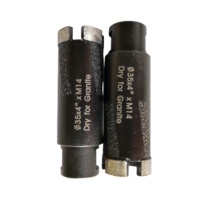 JOWIN Foret diamanté pour maçonnerie 1 3/8 po, type couronne segmentée, pour granit, finition oxyde noir, connecteur M14, garantie 3 ans