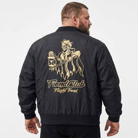 Blouson Bomber Homme Printemps Automne Oversize Style Workwear Moto Harley Rétro 100% Polyester Broderie Motif Cœur
