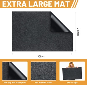 Grand tapis de séchage de vaisselle en <span class=keywords><strong>feutre</strong></span> absorbant imperméable et antidérapant pour comptoir de cuisine <span class=keywords><strong>sous</strong></span> l'évier armoire étagère tiroir doublure - Product Image 2