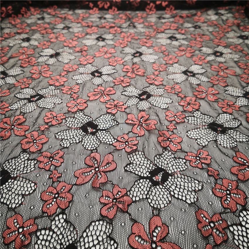 2020 горячий стиль высокое качество швейцарский 2 цвета кружевной ткани черный mauve нейлон полиэстер тюль сетка для одежды