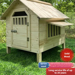 Nichoir pour <span class=keywords><strong>chien</strong></span> en bois massif pour l'extérieur et grand <span class=keywords><strong>chenil</strong></span> résistant aux intempéries et à la pluie, livré avec une housse de pluie et un <span class=keywords><strong>kit</strong></span> d'installation - Product Image 1