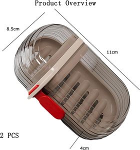 Étui à Savon Portable Gris en Plastique Écologique Moderne, Anti-Fuite et Durable, en Deux Pièces, avec Couvercle, pour Voyage, Douche et Salle de Bain - Product Image 3